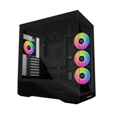 Lian-Li Vector V100 Mid-Tower Computer Case, 4x 120mm Pre-Installed Fan, Up to 360mm Radiator & 7x 120mm Fan Support, 4mm Tempered Glass, Steel & Plastic Materials, Black | V100RX